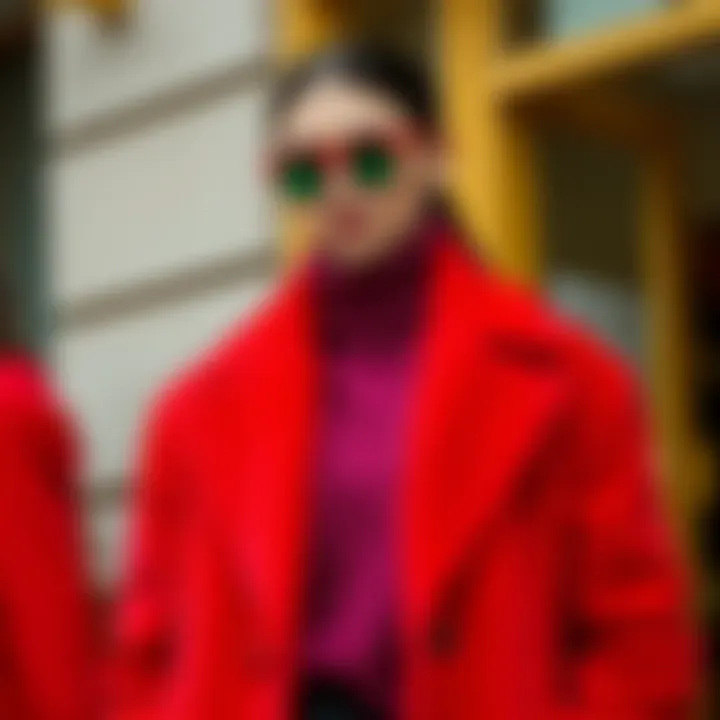 Trendy combination of colors with a velvet coat