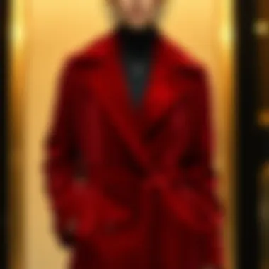 Elegant velvet coat showcasing luxurious fabric