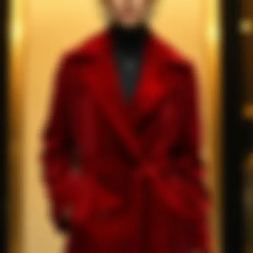 Elegant velvet coat showcasing luxurious fabric