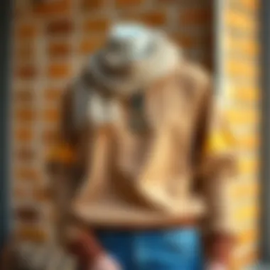 A cozy coffee sweatshirt styled with accessories