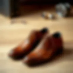 Elegant brown leather shoes suitable for formal occasions.