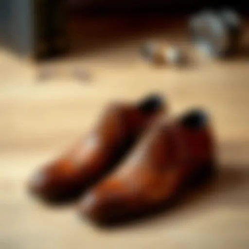 Elegant brown leather shoes suitable for formal occasions.