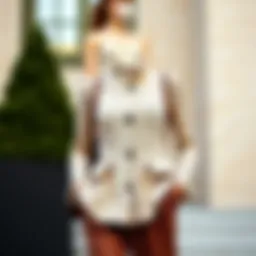 Elegant brown knit trousers styled with a chic top.