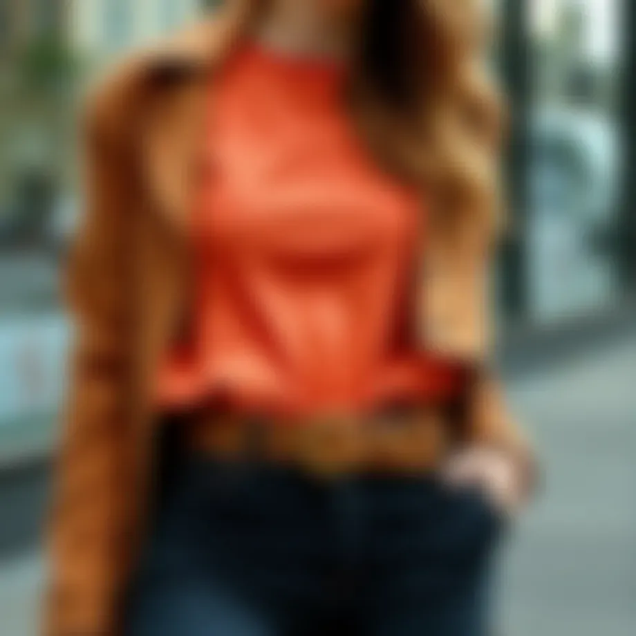 Chic outfit featuring a thick belt