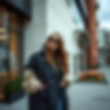 Quilted coat paired with trendy outfit in a casual setting