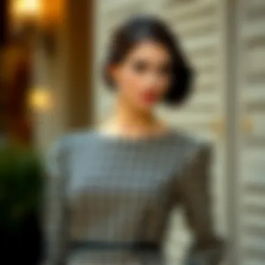 Elegant houndstooth dress showcasing timeless fashion