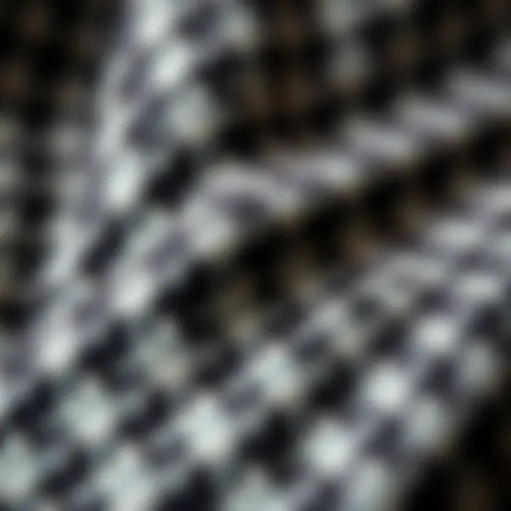 A close-up of houndstooth fabric showcasing the intricate pattern.