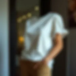 Stylish short-sleeve cotton top for mothers