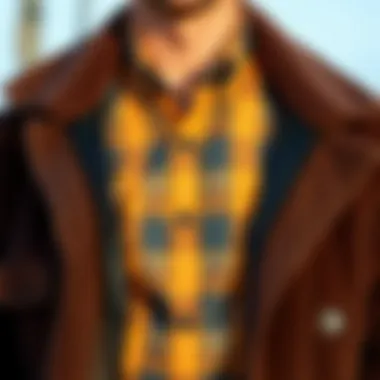 Fashionable combination of winter shirt and outerwear