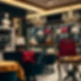 Elegant display of various feraces in a boutique