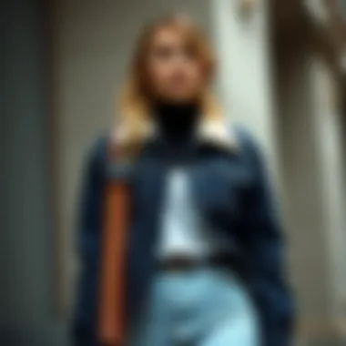 Modern Denim Outerwear Stylish denim outerwear showcasing modern design