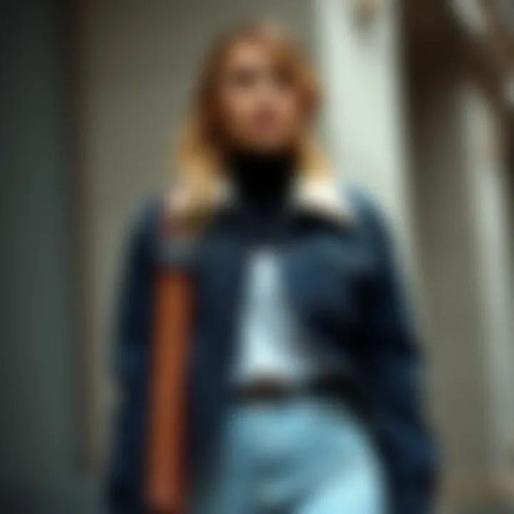 Modern Denim Outerwear Stylish denim outerwear showcasing modern design