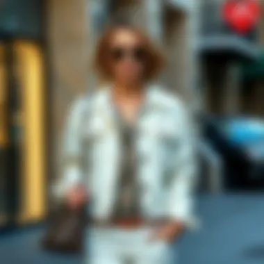 Accessorized to Perfection: Cream Denim Jacket Style Accessorizing a cream denim jacket for a trendy look