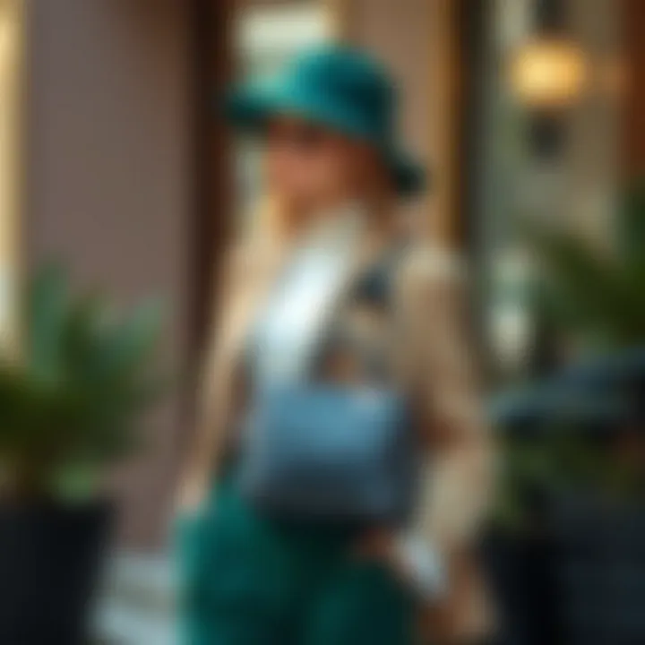 Fashionable outfit paired with a trendy crocodile bag