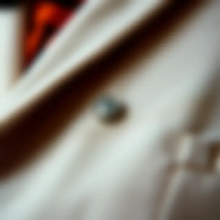Details of a finely crafted blazer fabric and buttons