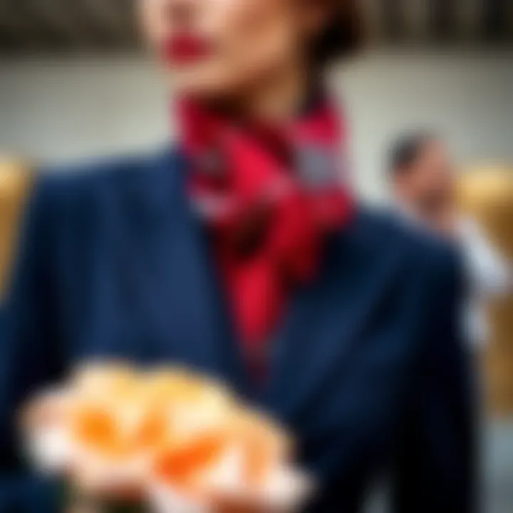 Contrasting colors that enhance navy attire