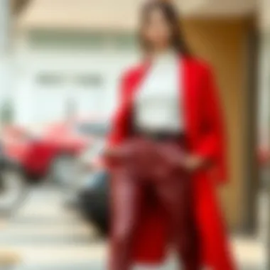 Stylish Outfit Combination Fashionable outfit combination featuring elastic leather pants