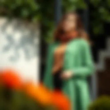 Layered styles featuring green cardigans