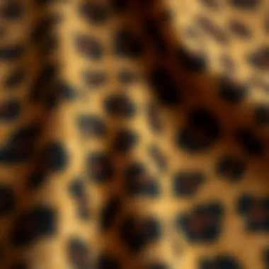 Detail shot of leopard print fabric showcasing texture