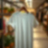 Stylish cotton blend t-shirt on a hanger