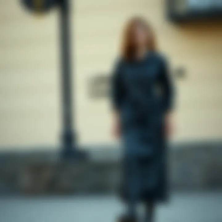 Casual long leather dress paired with chic boots