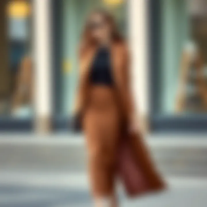 Elegant long pencil skirt outfit with chic accessories