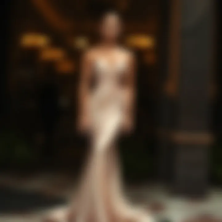 Sophisticated evening dress with luxurious fabric