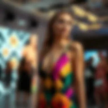 Stylish Occasion Model showcasing a vibrant Mango evening dress at a stylish event