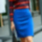 Elegant blue pencil skirt showcasing versatility