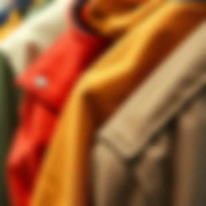 Close-up of fabric textures showcasing seasonal jacket materials