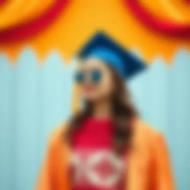Vibrant color palette for creating the perfect graduation look