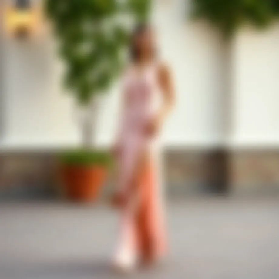 Elegant midi dress showcasing a stylish slit