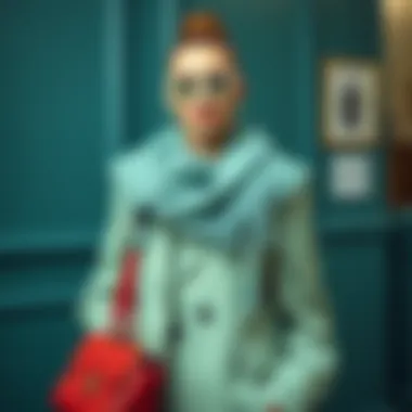 Fashionable mint green ferace paired with modern accessories