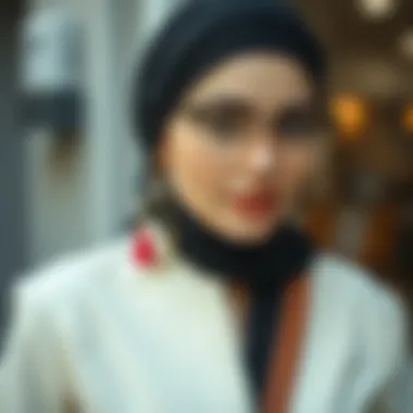 Trendy accessories complementing modest attire