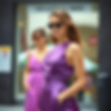 Stylish combination ideas for purple satin dresses