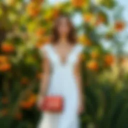 Chic summer dress displayed in a vibrant outdoor setting
