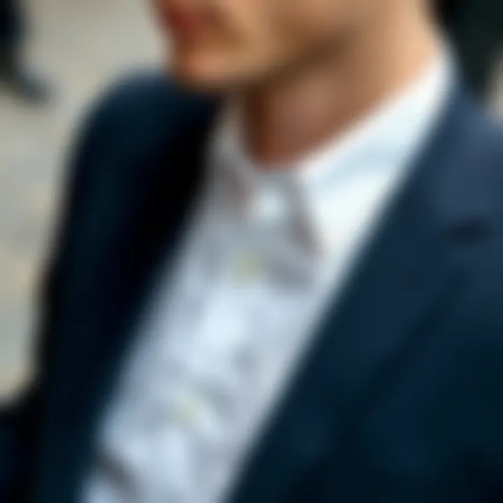 Elegant navy suit with a crisp white shirt