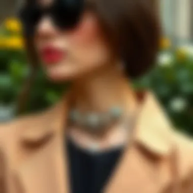 Accessories enhancing a formal engagement look