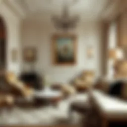 A classic living room design representing old money aesthetics