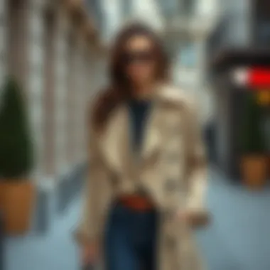 Stylish Ensemble with Beige Suede Fashionable outfit combination featuring a beige trench coat