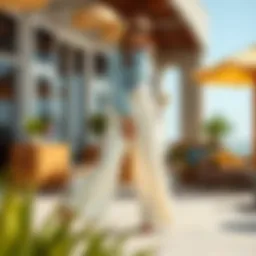 Summer cotton and linen blend pants in a stylish outdoor setting