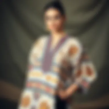 Elegant patterned tunic showcasing modern design