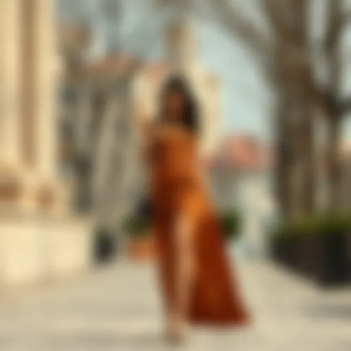 Elegant outfit featuring a stylish jersey skirt ensemble