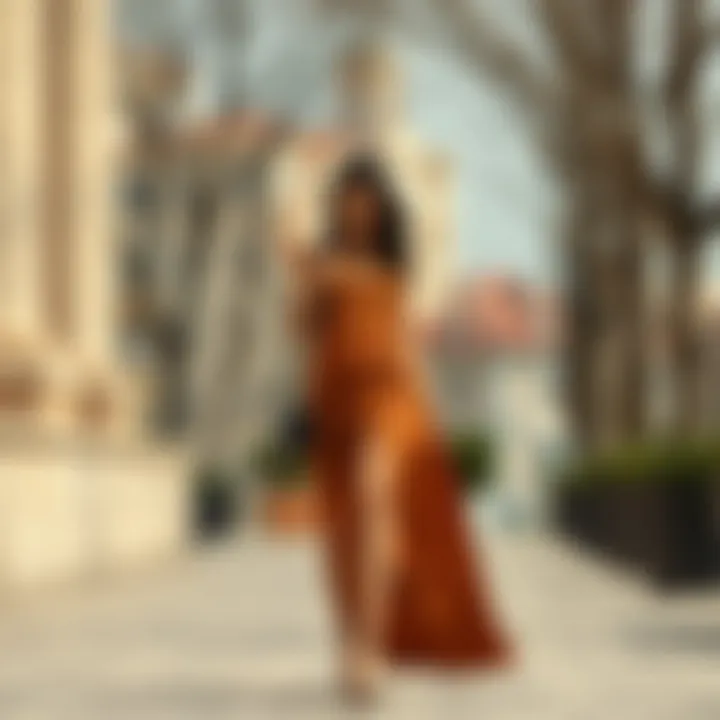 Elegant outfit featuring a stylish jersey skirt ensemble