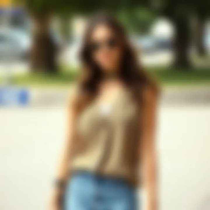 Casual Chic with Sleeveless Vest Casual daytime look featuring a trendy sleeveless vest