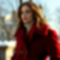 Elegant design showcasing the Pierre Cardin coat in a winter setting