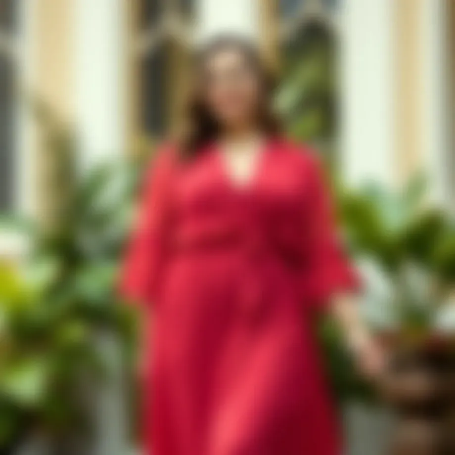 Elegant plus-size chiffon dress in a vibrant color