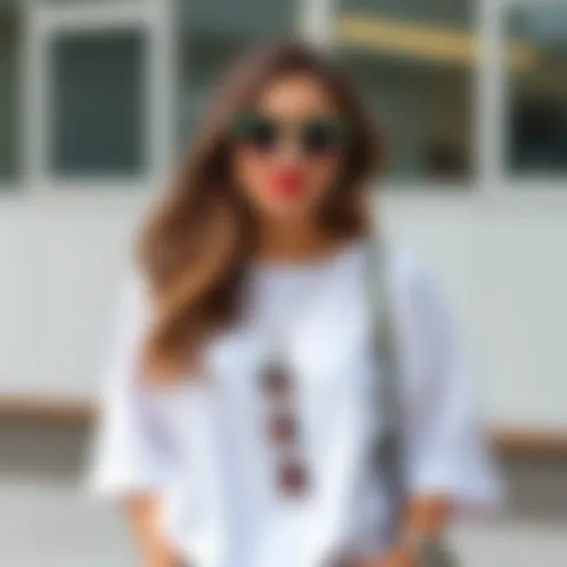 Stylish plus-size oversized t-shirt paired with chic accessories