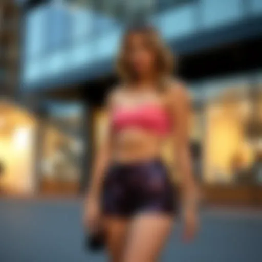 Chic Evening Look with Sequin Shorts Elegant sequin shorts styled for a night out