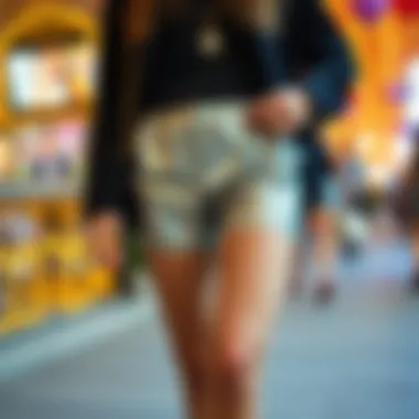 Accessorized look with sequin shorts for a special occasion